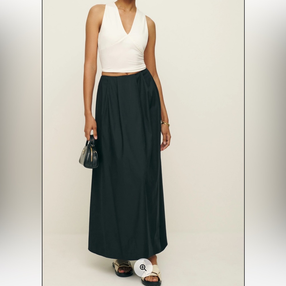Black Cotton Reformation Skirt